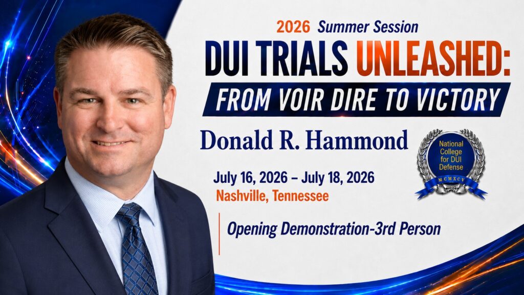 Torrance DUI attorney to speak at National College for DUI Defense conference